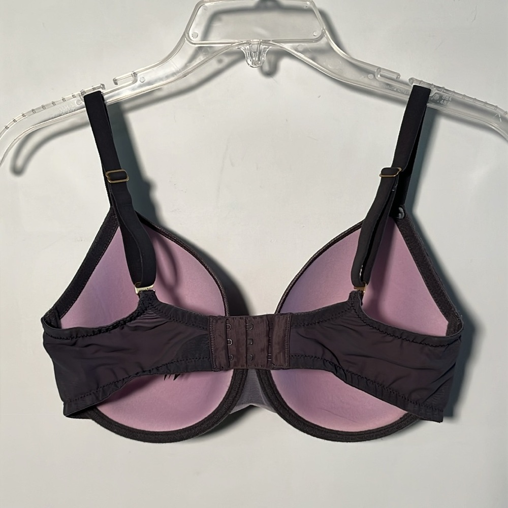 NATORI Support Smooth Scroll Lace Convertable Underwire Grey/Plum Bra SZ 32DDD - Picture 4 of 16